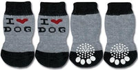 Thumbnail for Grey Black I Love Dog Doggy Socks