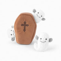 Thumbnail for Halloween Burrow Dog Toy - Coffin with Ghosts