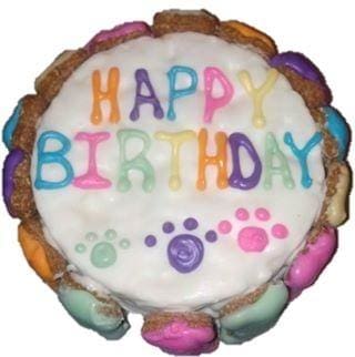 Happy Birthday Dog Cake - Colorful Bone