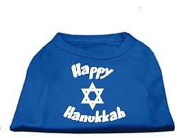 Happy Hanukkah Screen Print Dog Shirt