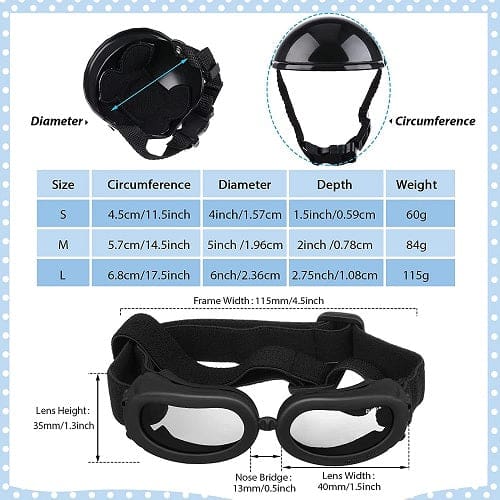 Hard Hat Pet Helmet Set - Black