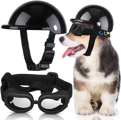 Hard Hat Pet Helmet Set - Black