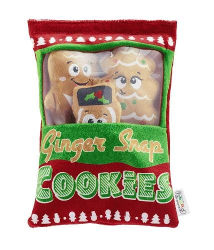 Holiday Snack Bag Gingersnap Cookies Dog Toy