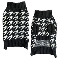 Thumbnail for Houndstooth Knit Turtleneck Dog Sweater