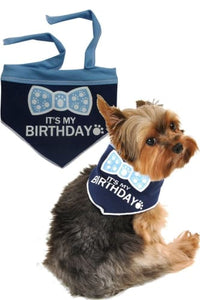 Thumbnail for Its My Birthday Bow Tie Dog Scarf - Navy