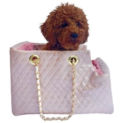 Kate Dog Carrier in Quilted Pearl Pink