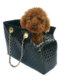 Thumbnail for Kate Quilted Carrier, Black Patent