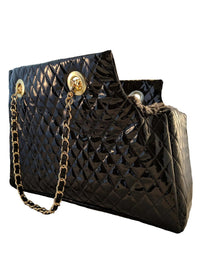 Thumbnail for Kate Quilted Carrier, Black Patent