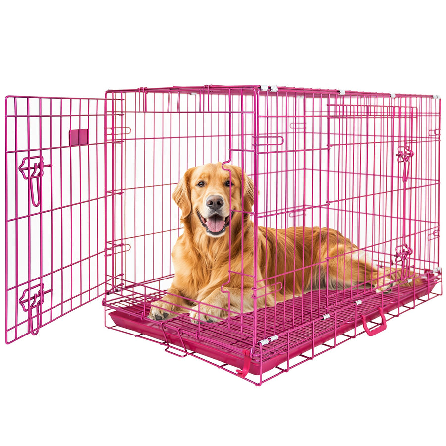 Pink Wire Dog Crate