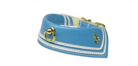 Sailor Patent Dog Collar - Light Blue