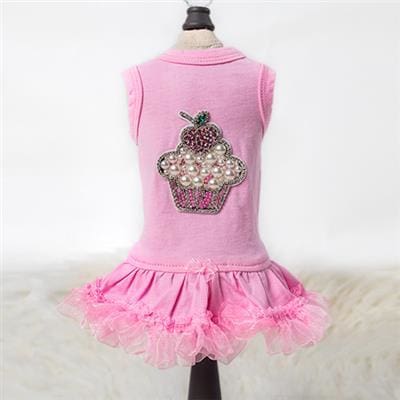 Lil Miss Cupcake Dog Dress - Pink