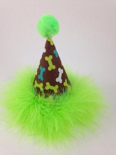 Lime Green Bones Pawty Dog Hat