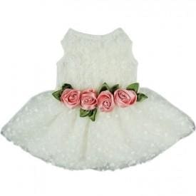 Luxury Rose Lace Dog Dress