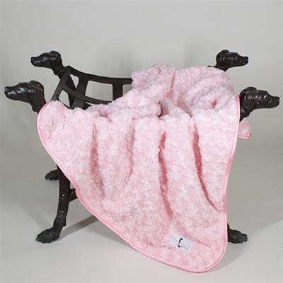 Luxury Rosebud Dog Blanket - Baby Pink
