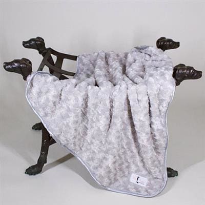 Luxury Rosebud Dog Blanket - Silver