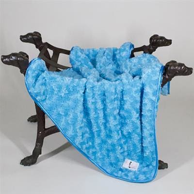 Luxury Rosebud Dog Blanket - Turquoise