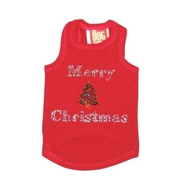 Merry Christmas Red Dog Shirt - Tree