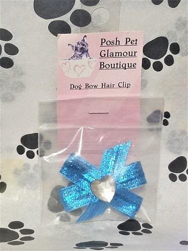 Metallic Blue Heart Hair Barrette