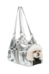 Thumbnail for Metro Pet Carrier - Silver Gator With Tassel
