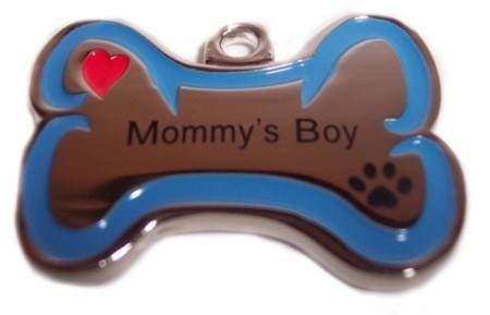 Mommys Boy Stainless Steel Dog Collar Charm