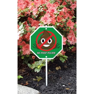 No Poop Emoji Garden Sign