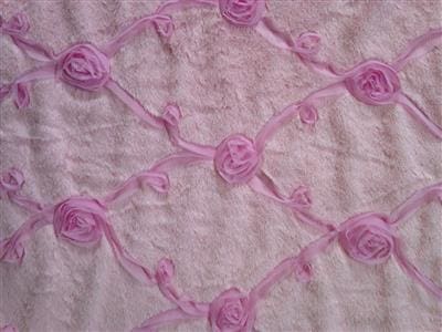 Pale Pink Roses Minkie Binkie Dog Blanket