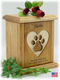 Thumbnail for Pawprint Urn Recessed Heart