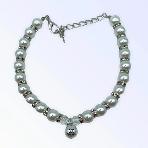Pearl CC Dog Collar Necklace
