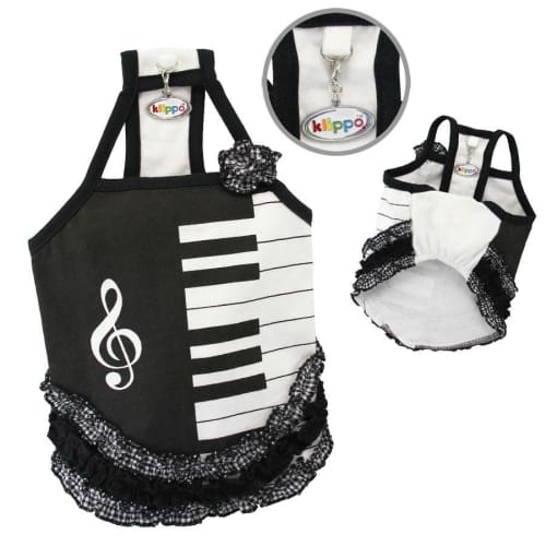 Piano Dog Dress with Ruffles