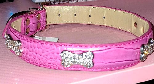 Pink Rhinestone Bone Collar