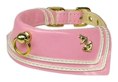 Sailor Patent Dog Collar - Pink