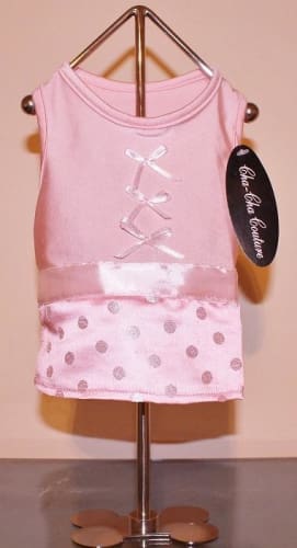 Pink Satin Polka Dot Dog Dress