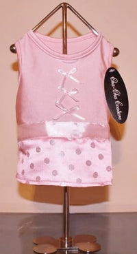 Thumbnail for Pink Satin Polka Dot Dog Dress