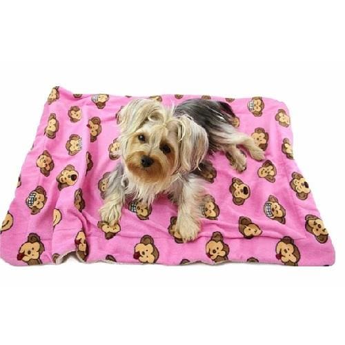 Pink Silly Monkey Ultra Plush Dog Blanket
