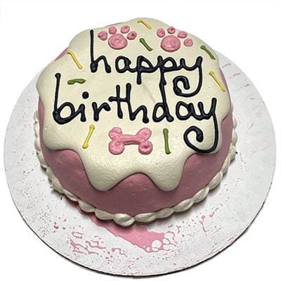 Pink Sprinkles Dog Birthday Cake