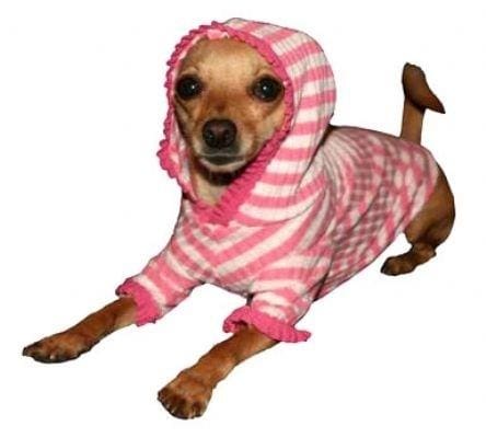 Pink Stripe Cherry Dog Hoodie