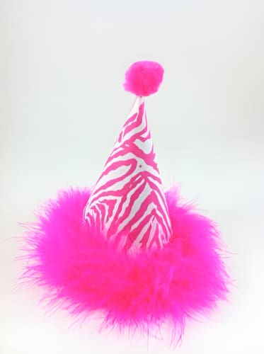 Pink Zebra Pawty Dog Hat