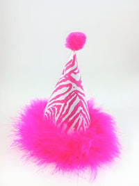 Thumbnail for Pink Zebra Pawty Dog Hat