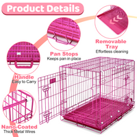 Thumbnail for Pink Wire Dog Crate