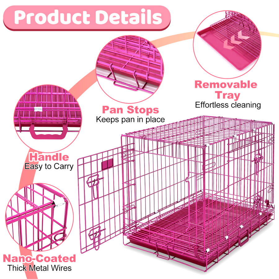 Pink Wire Dog Crate