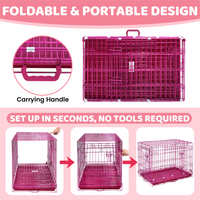 Thumbnail for Pink Wire Dog Crate