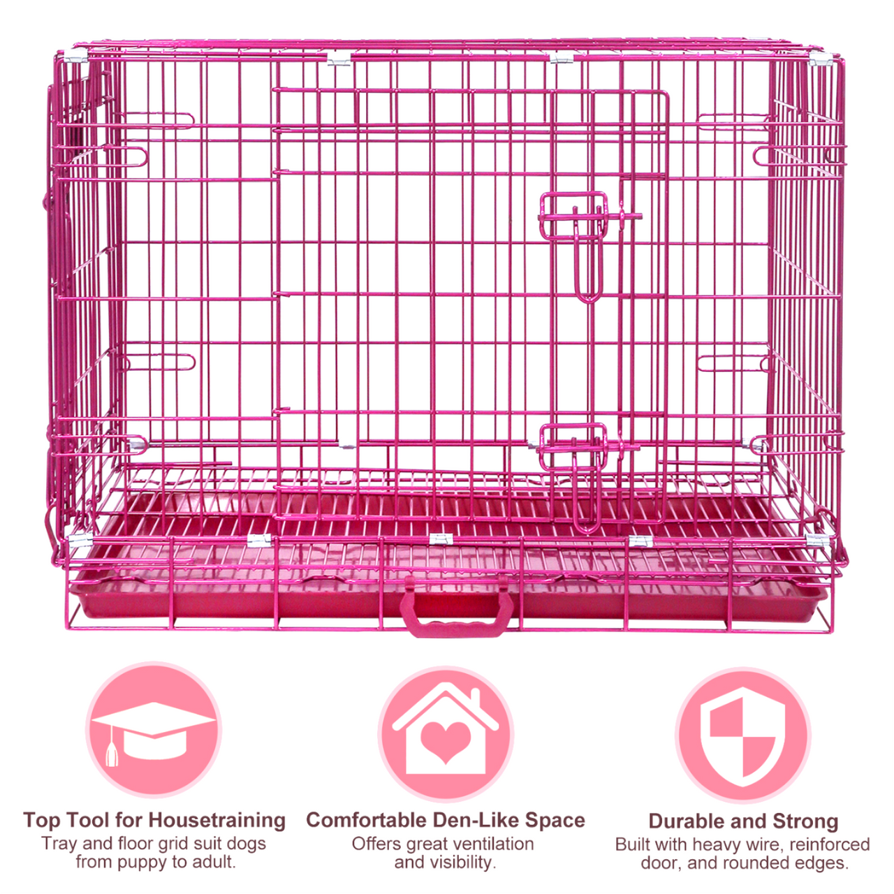 Pink Wire Dog Crate