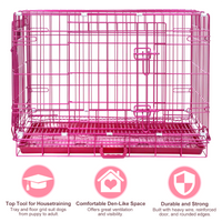 Thumbnail for Pink Wire Dog Crate