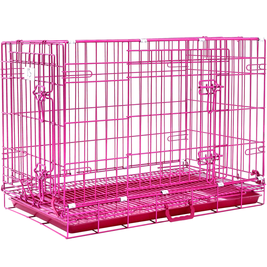 Pink Wire Dog Crate