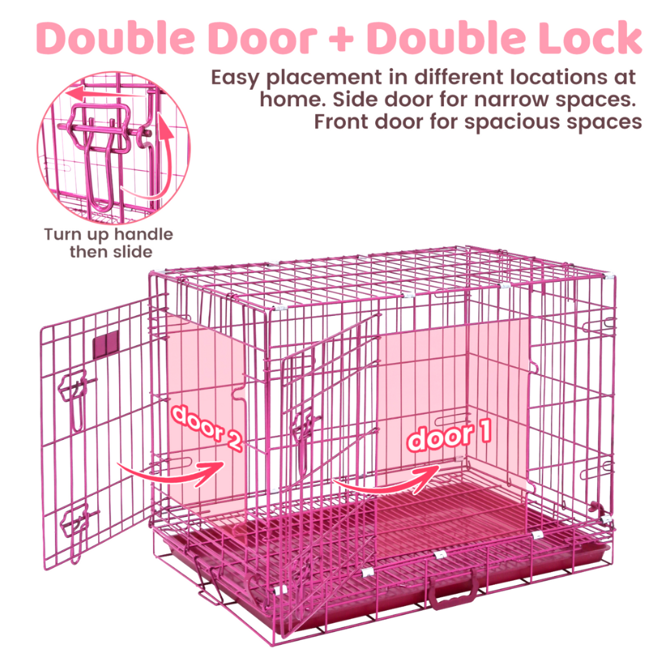 Pink Wire Dog Crate