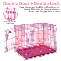 Thumbnail for Pink Wire Dog Crate