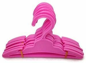 Practical Pink Plastic Clothing Hangers Set