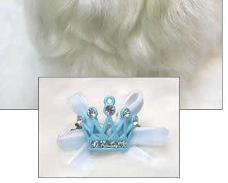 Prince Crown Dog Hair Barrette - Blue