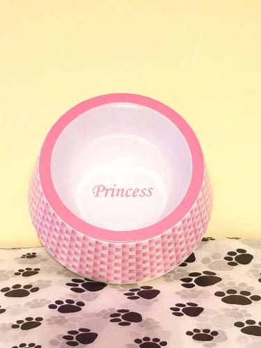 Princess Plaid Dog Bowl