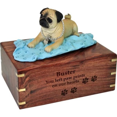 Pug on Blanket Urn
